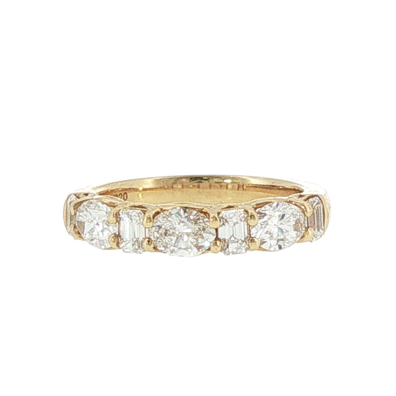 JB Star 18K Yellow Gold Emerald Cut & Oval Diamond Band - NAGI