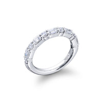 JB Star Platinum E/W Round and Emerald Cut Diamond Band