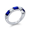 JB Star Sapphire & Diamond Anniversary Band Ring Platinum