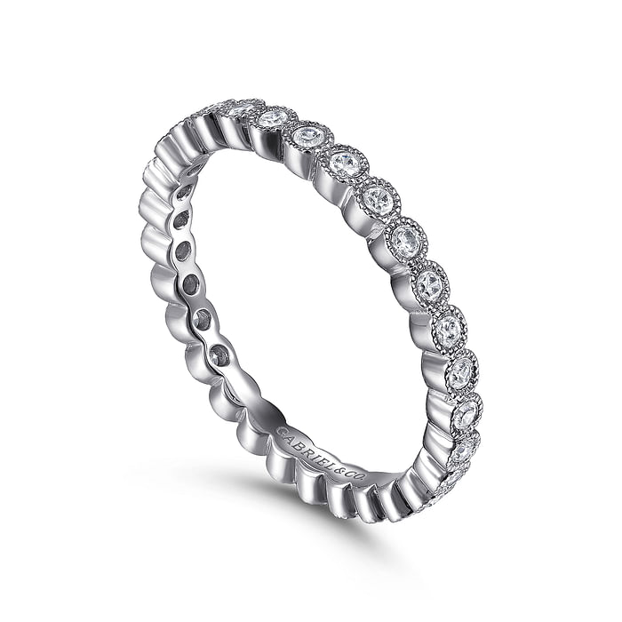Gabriel & Co. 14K White Gold Eternity Wedding Band