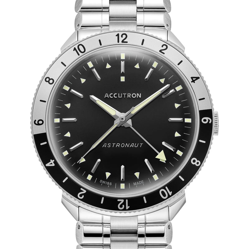 Accutron Astronaut "T" GMT 41mm Black White Watch Limited Re-Edition from 1968