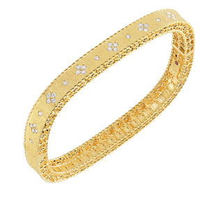 Roberto Coin 18k Gold Princess Satin Fleur De Lis Diamond Bracelet