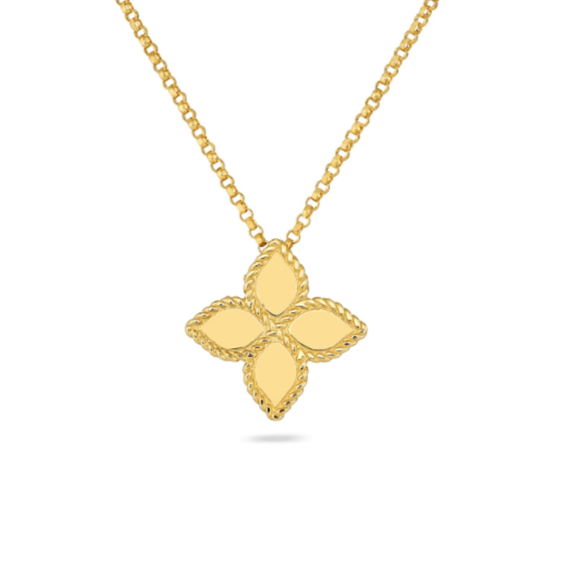 Roberto Coin 10MM 18k Gold Princess Flower Necklace