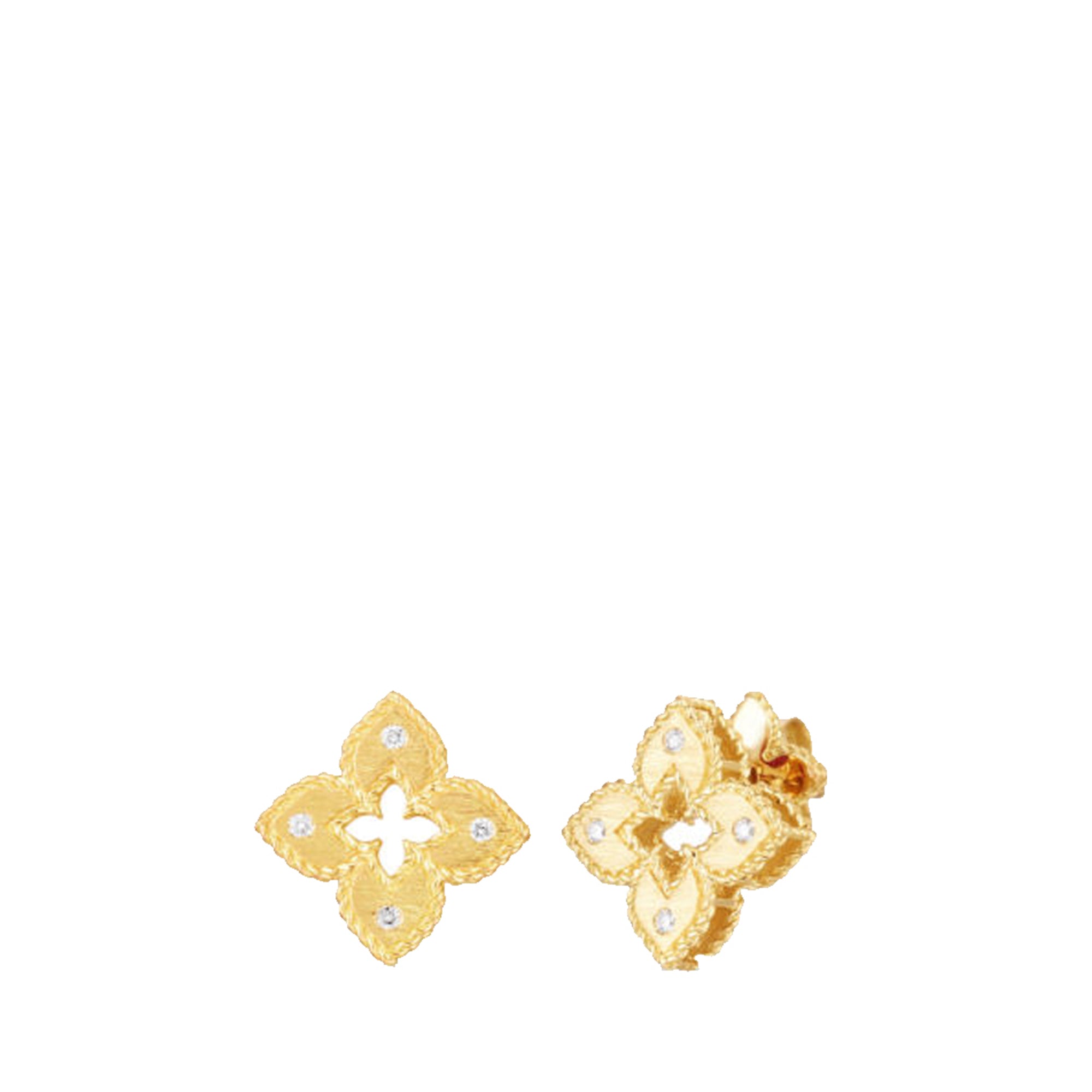 Roberto Coin 18K Yellow Gold Diamonds Venetian Stud Earrings