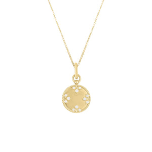 Roberto Coin 18K Yellow Gold Small Medallion Diamond Necklace