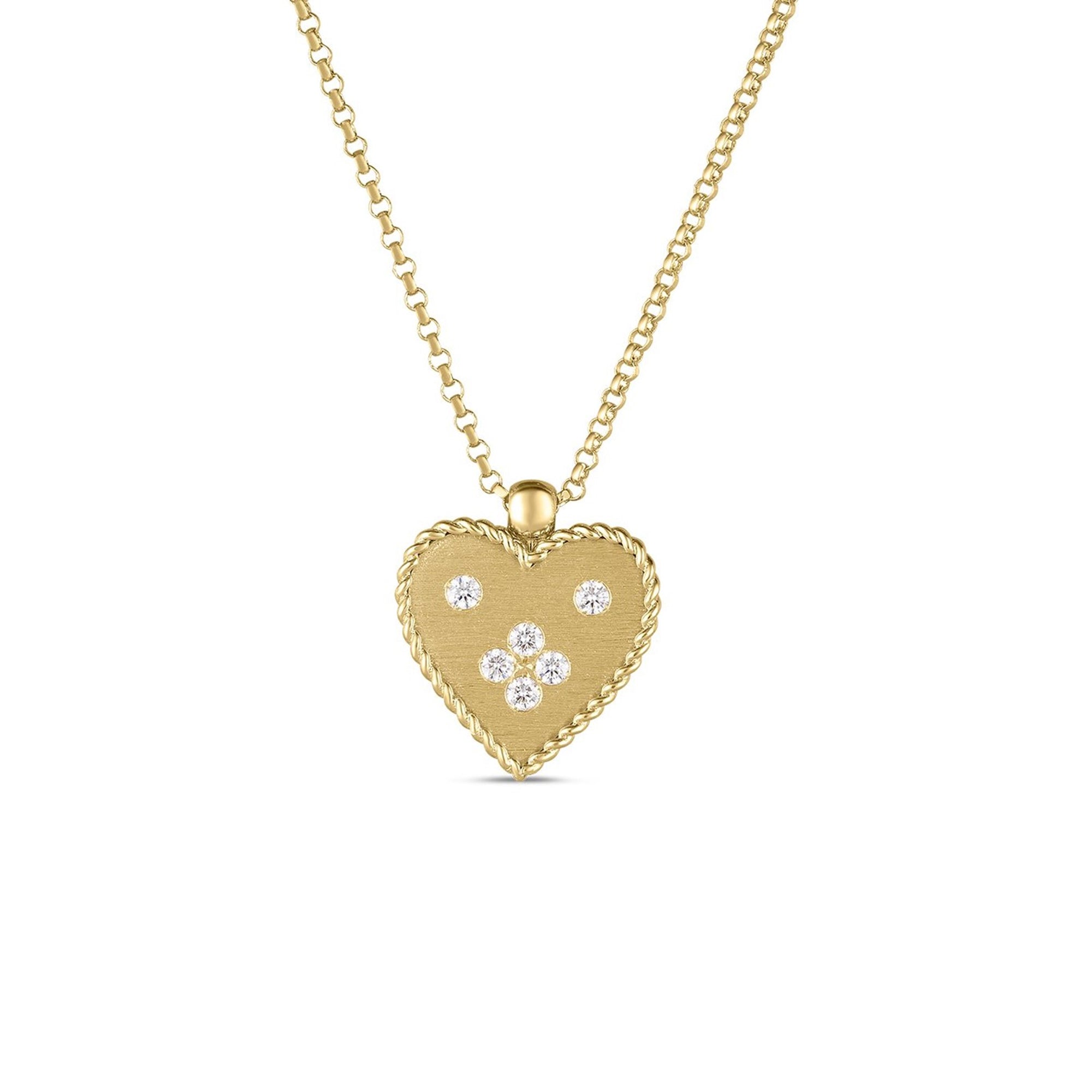 Roberto Coin 18K Yellow Gold Venetian Princess Small Heart Medallion Necklace - NAGI