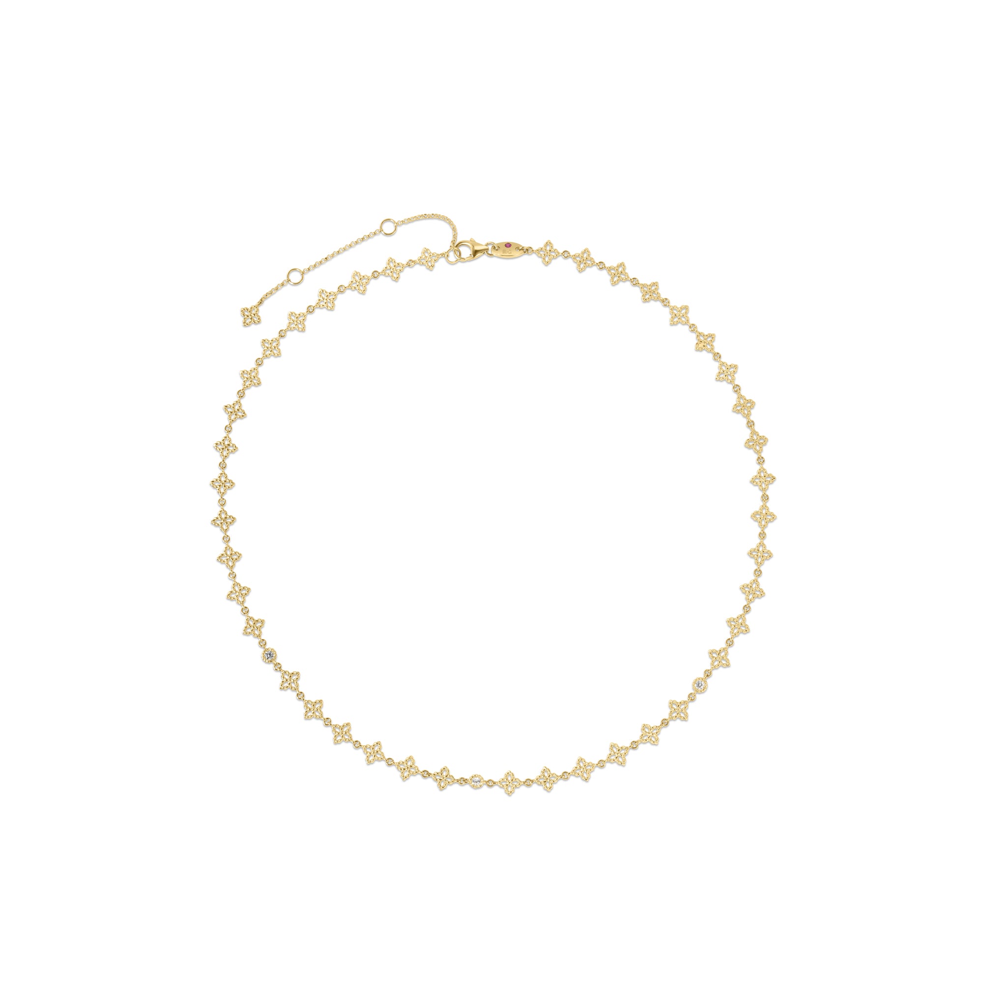 Roberto Coin 18K Yellow Gold Princess Flower & Flower Link Necklace