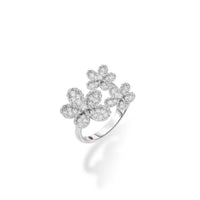 Roberto Coin 18K White Gold Diamond Multi Flower Ring