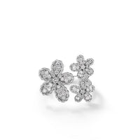 Roberto Coin 18K White Gold Diamond Multi Flower Ring