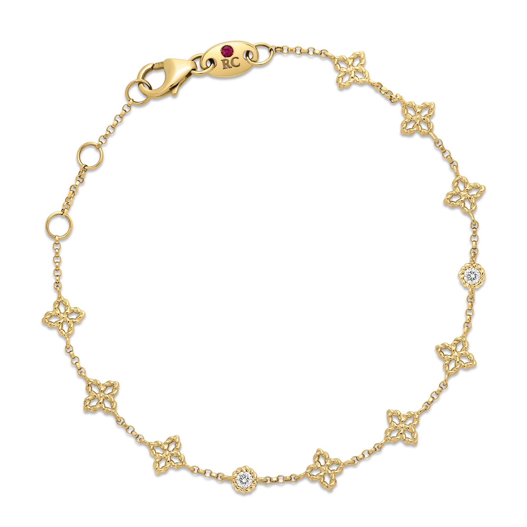Roberto Coin 18K Yellow Gold Tiny Princess Diamond Bracelet