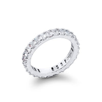 JB Star Platinum Eternity Shared Prong Emerald Cut Diamond Band - NAGI