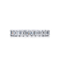 JB Star Platinum Eternity Shared Prong Emerald Cut Diamond Band - NAGI