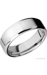 7 mm wide Beveled 14K White Gold band img1