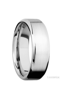 7 mm wide Beveled 14K White Gold band img2
