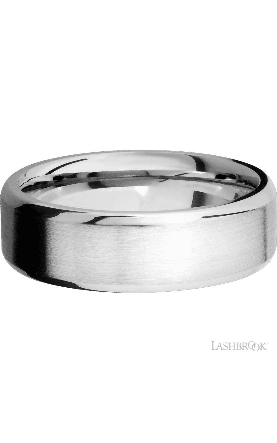 7 mm wide Beveled 14K White Gold band img3