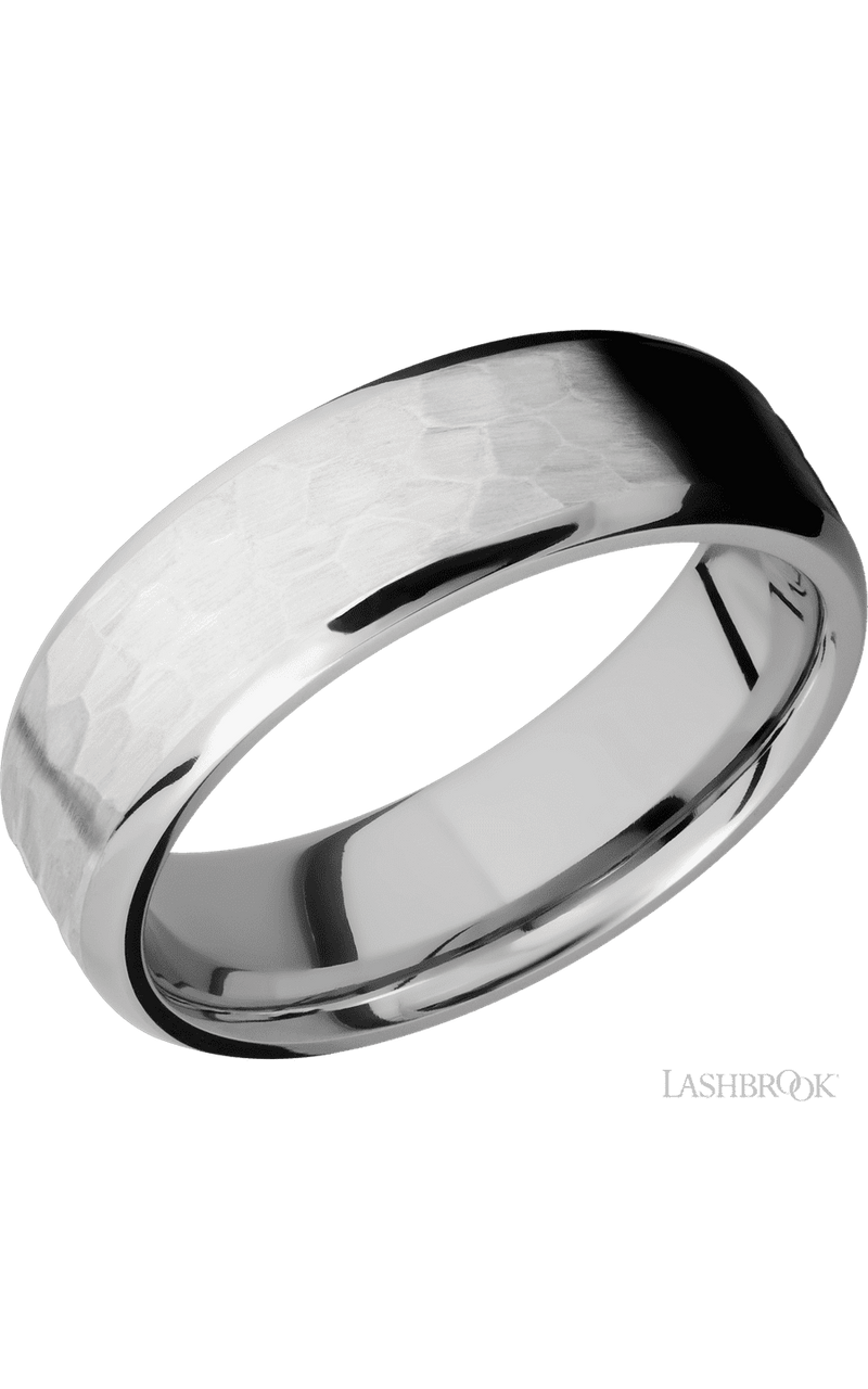 7 mm wide Beveled Cobalt Chrome band img1