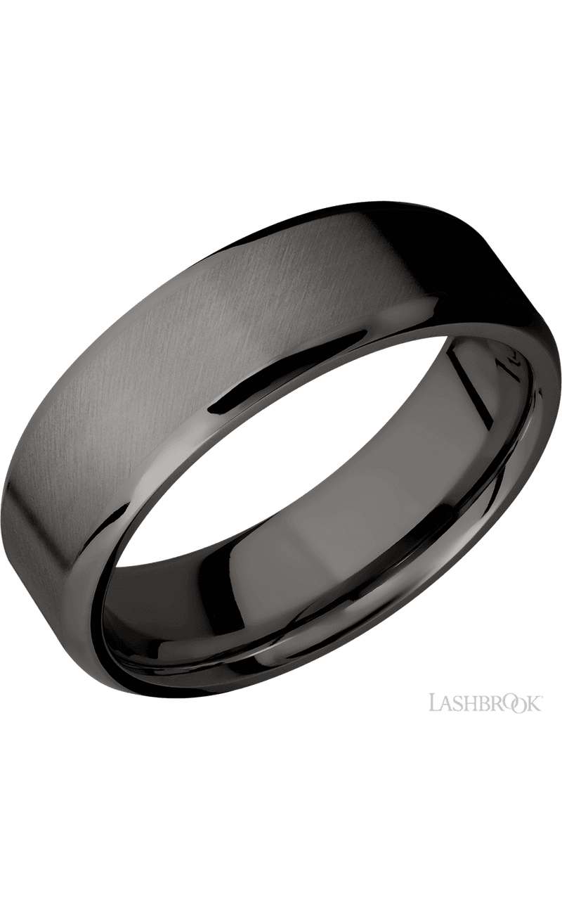 7 mm wide Beveled Tantalum Noir band img1