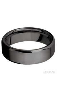 7 mm wide Beveled Tantalum Noir band img3