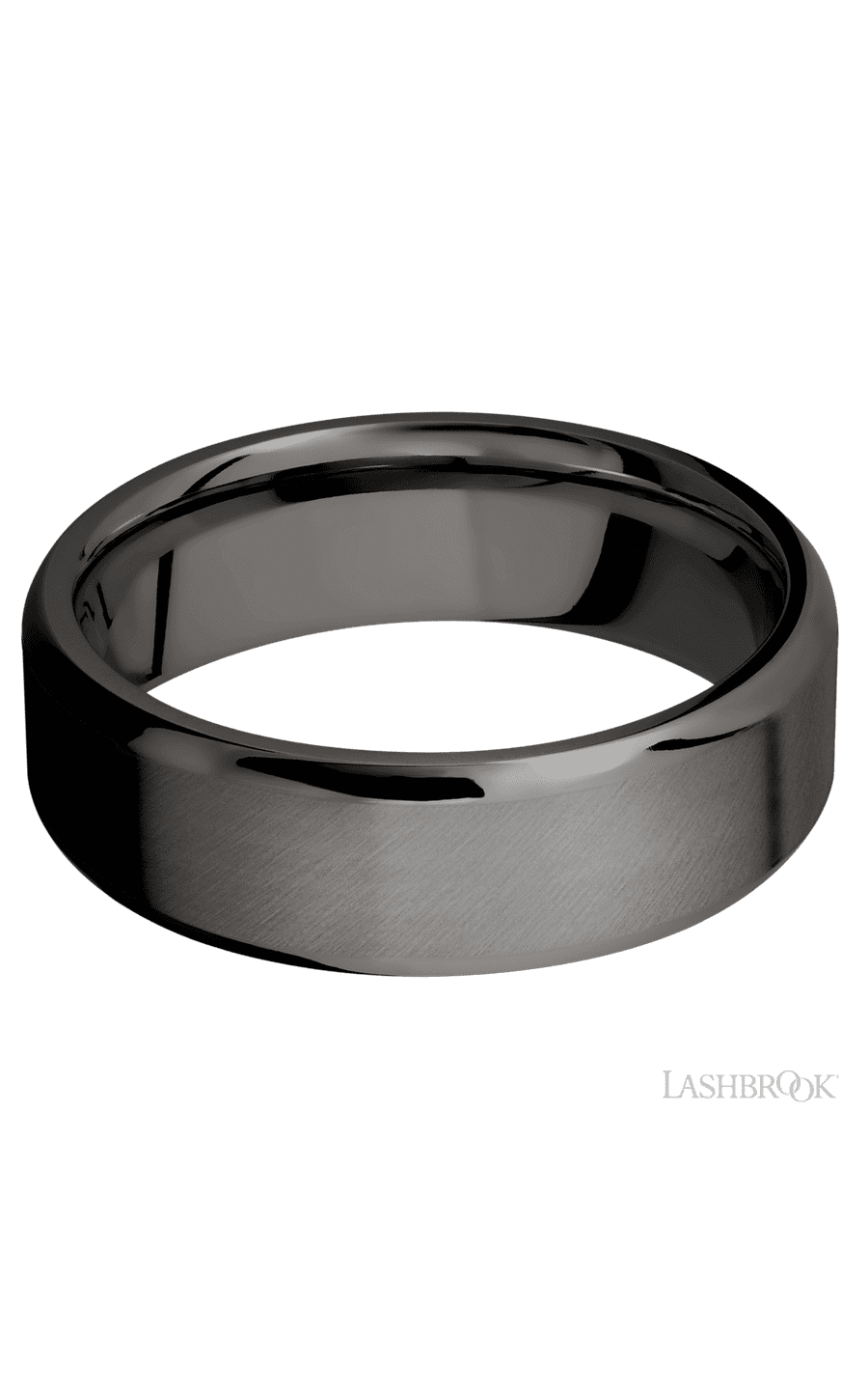 7 mm wide Beveled Tantalum Noir band img3