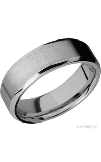 7 mm wide Beveled Titanium band img1