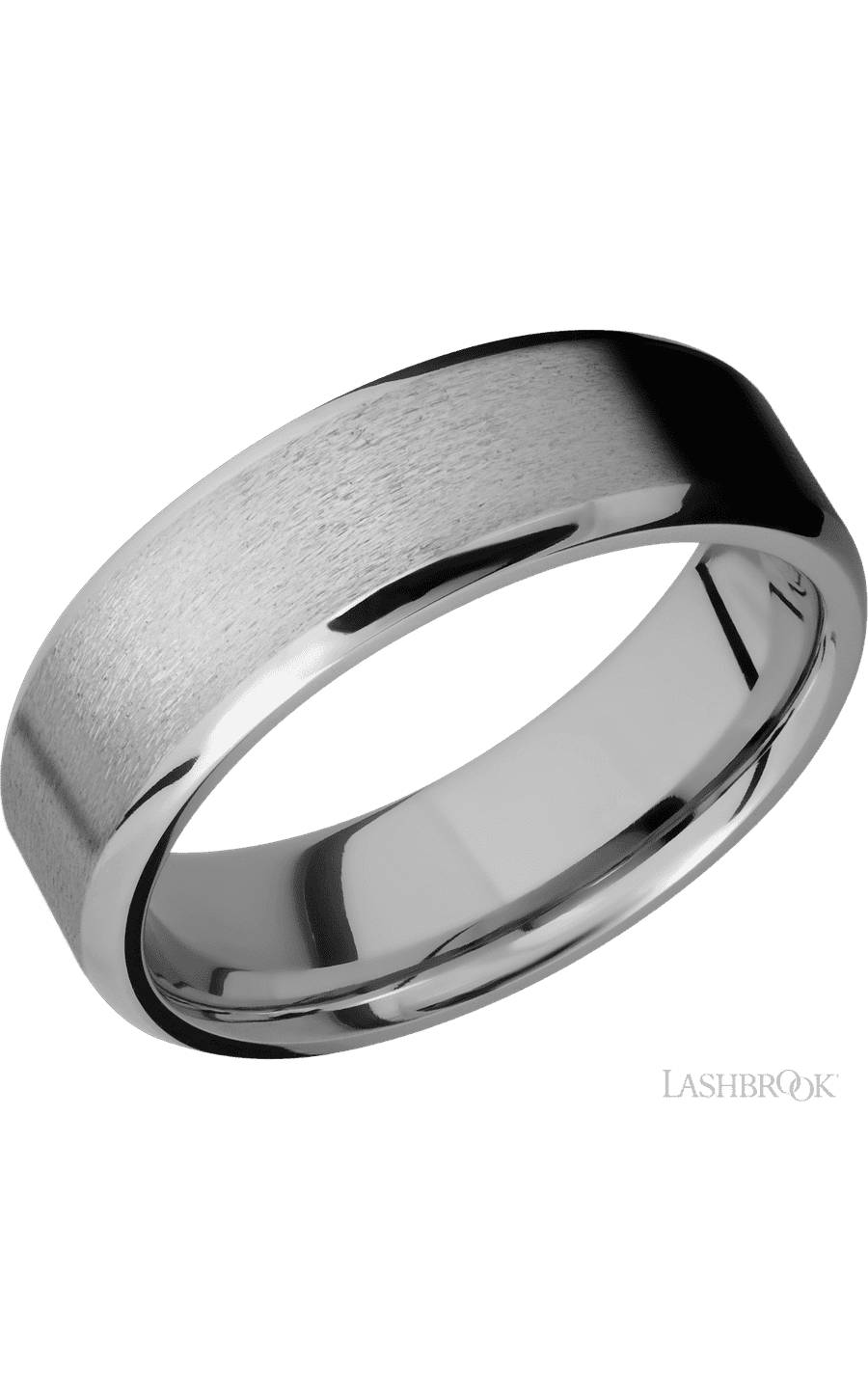 7 mm wide Beveled Titanium band img1
