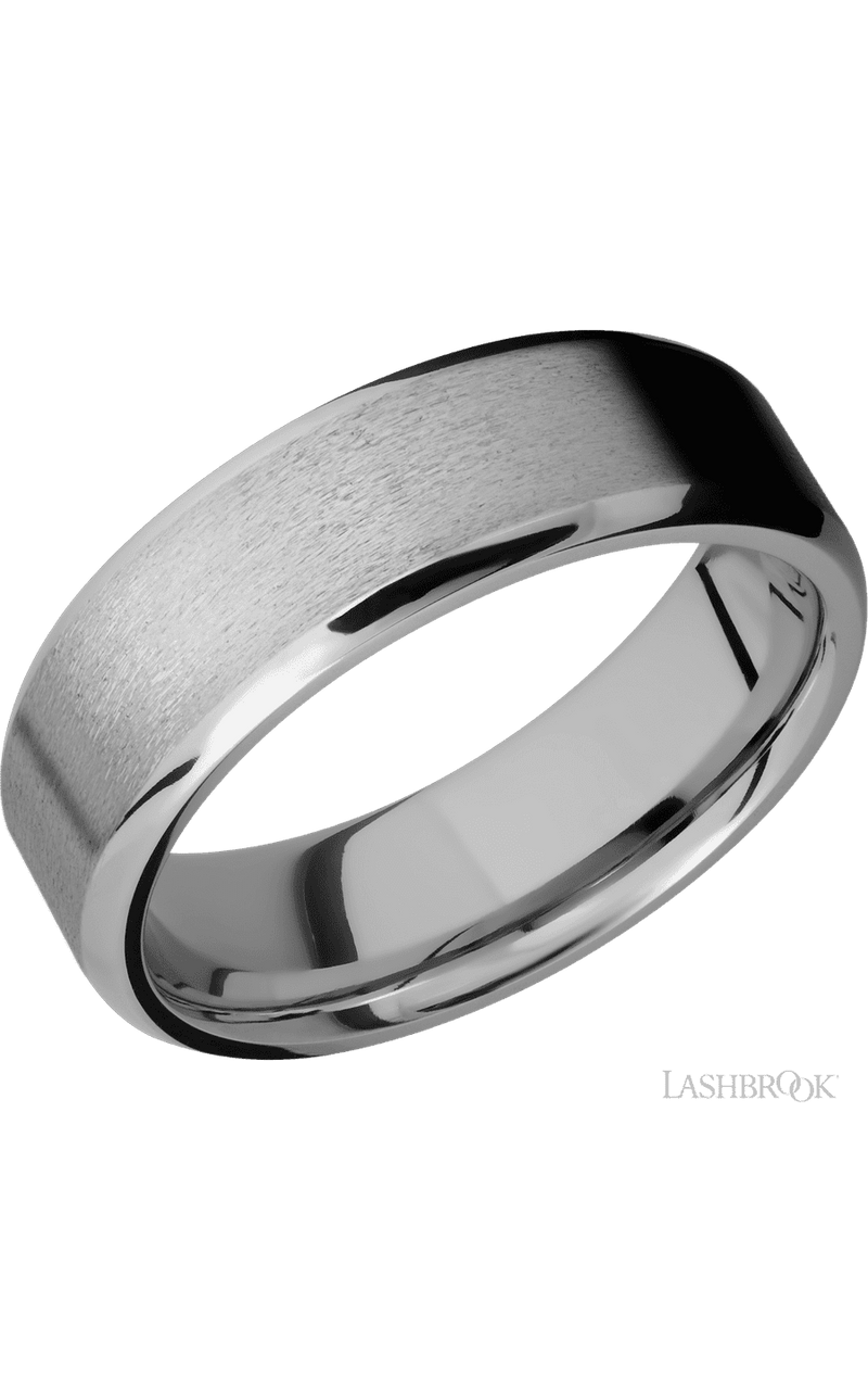 7 mm wide Beveled Titanium band img1