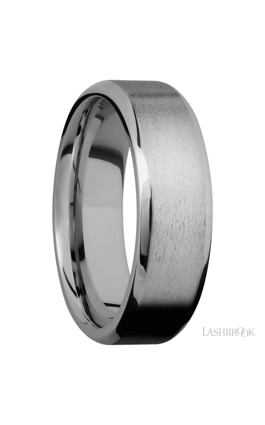 7 mm wide Beveled Titanium band img2