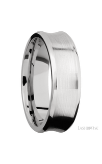 7 mm wide Concave Bevel 14K White Gold band img2