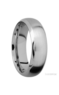 7 mm wide Domed Bevel 14K White Gold band img2