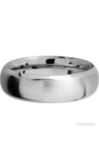 7 mm wide Domed Bevel 14K White Gold band img3