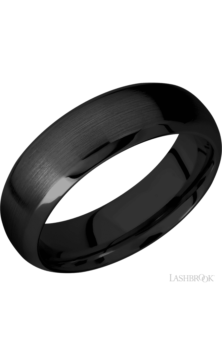 7 mm wide Domed Bevel Zirconium band img1