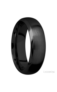 7 mm wide Domed Bevel Zirconium band img2