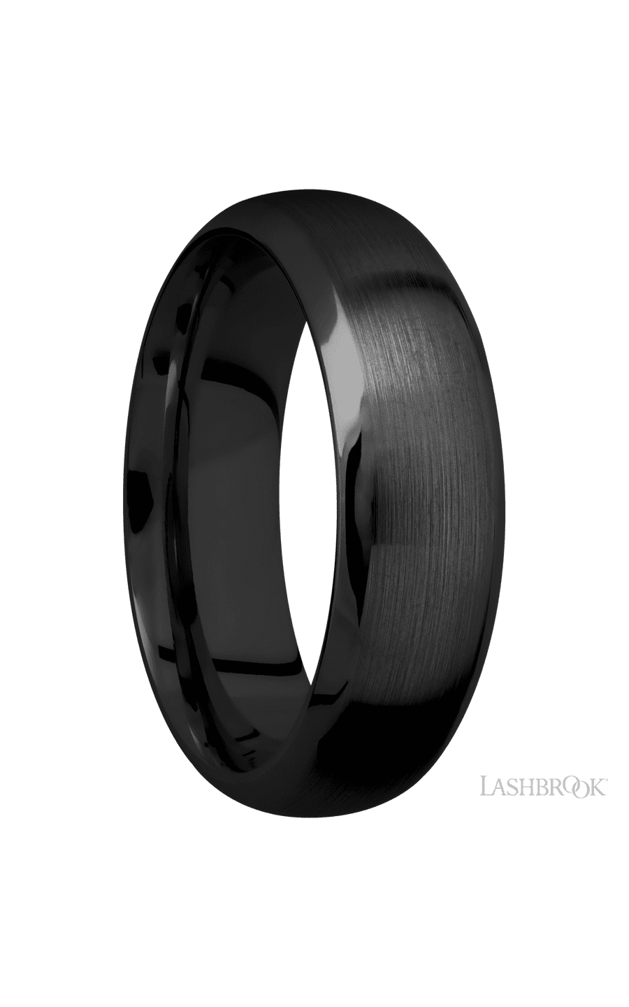7 mm wide Domed Bevel Zirconium band img2
