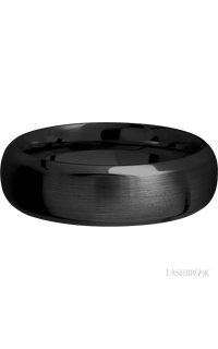 7 mm wide Domed Bevel Zirconium band img3