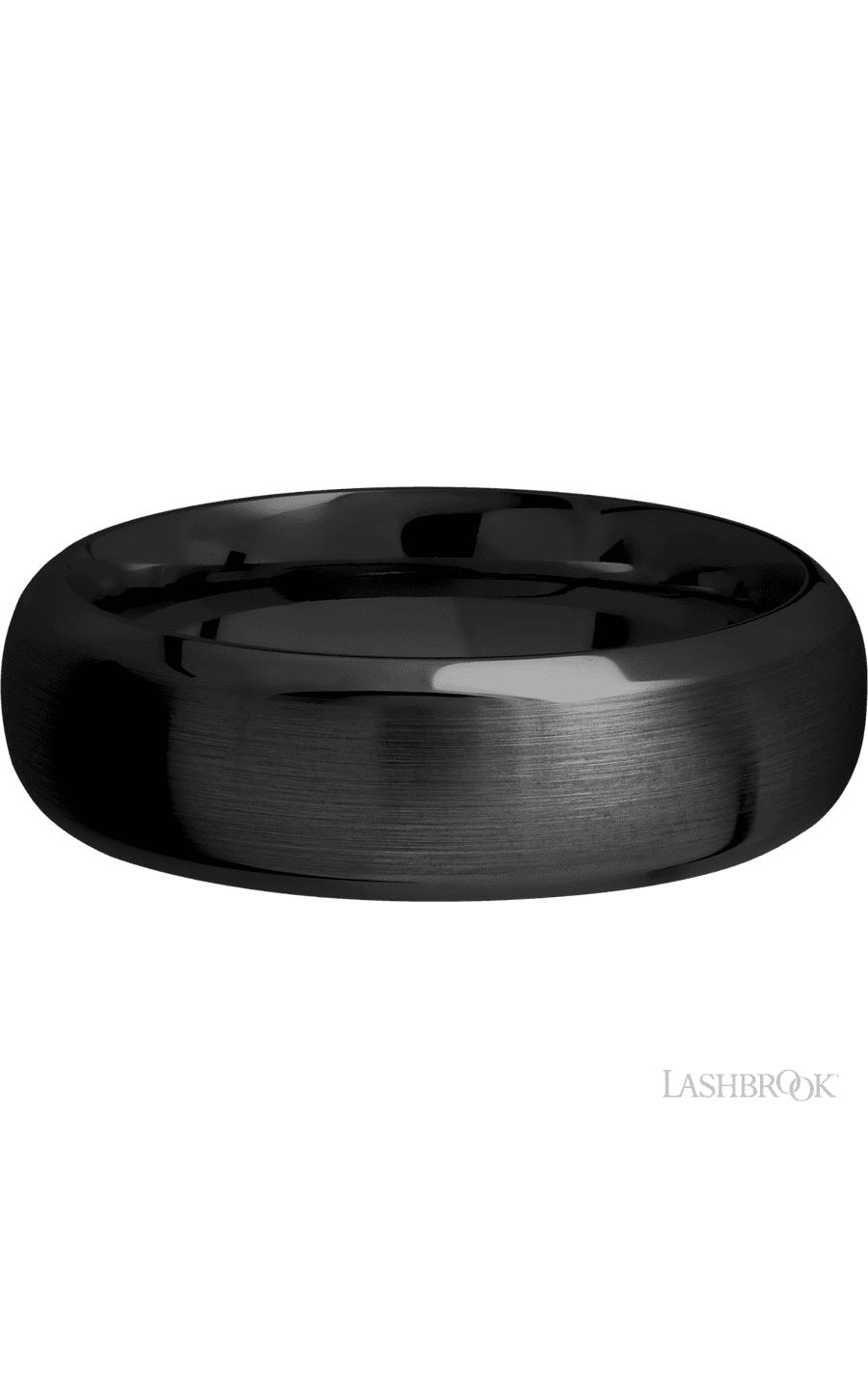 7 mm wide Domed Bevel Zirconium band img3