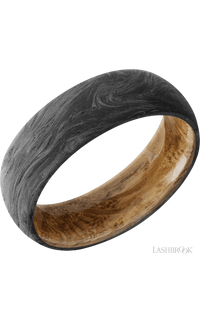 7 mm wide Domed Forged Carbon Fiber band featuring a Whiskey Barrel sleeve img1
