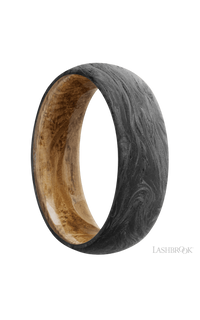 7 mm wide Domed Forged Carbon Fiber band featuring a Whiskey Barrel sleeve img2