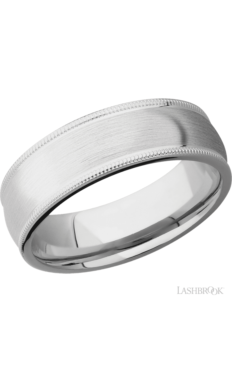 7 mm wide Domed Milgrain Edges Cobalt Chrome band img1