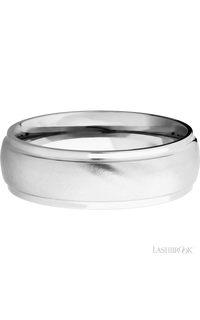 7 mm wide Domed Stepped Down Edges 14K White Gold band img3