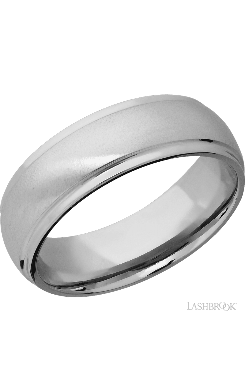 7 mm wide Domed Stepped Down Edges Titanium band img1