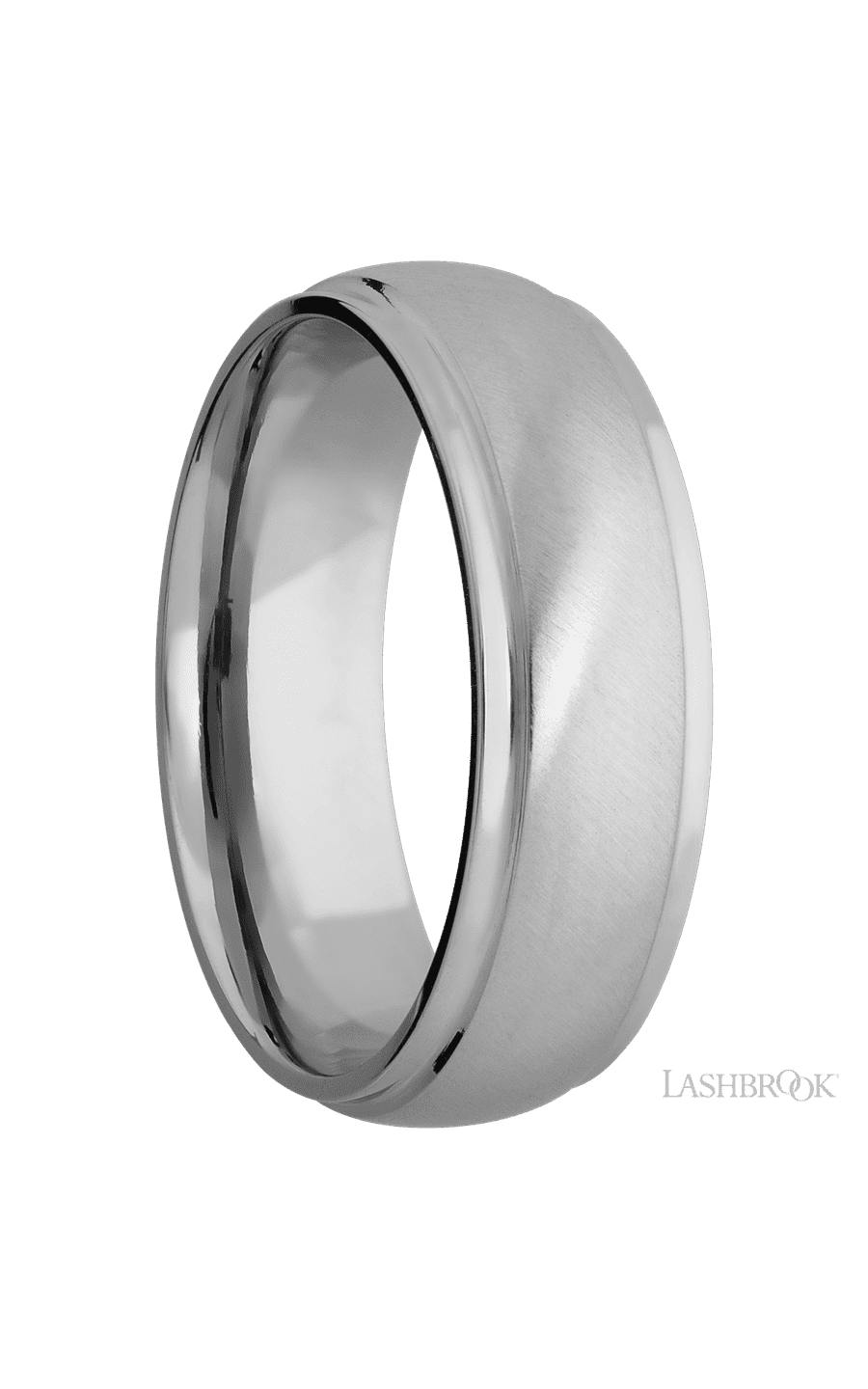 7 mm wide Domed Stepped Down Edges Titanium band img2