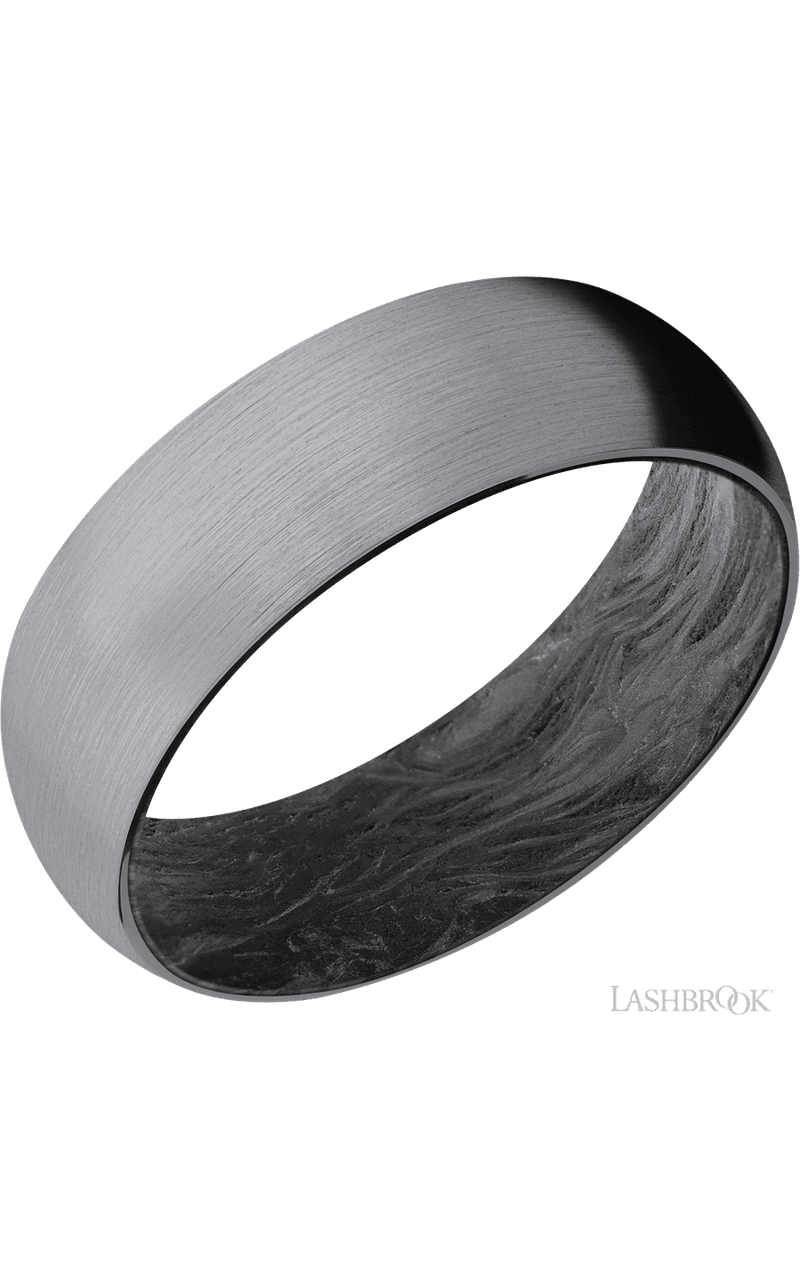 7 mm wide Domed Tantalum band featuring a Forged Carbon Fiber sleeve img1