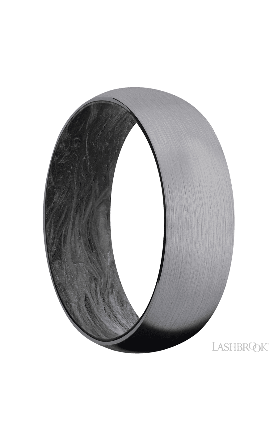 7 mm wide Domed Tantalum band featuring a Forged Carbon Fiber sleeve img2