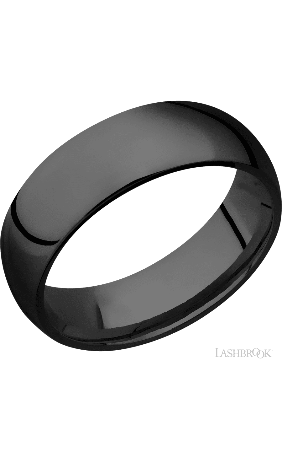 7 mm wide Domed Zirconium band img1