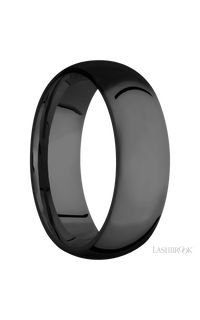 7 mm wide Domed Zirconium band img2
