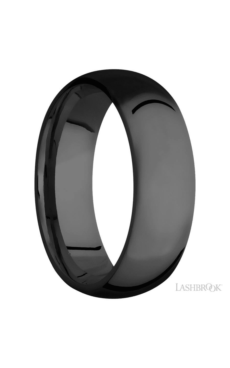 7 mm wide Domed Zirconium band img2