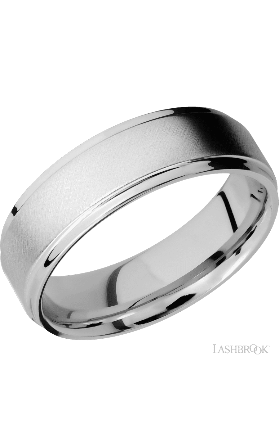 7 mm wide Flat Grooved Edges Cobalt Chrome band img1