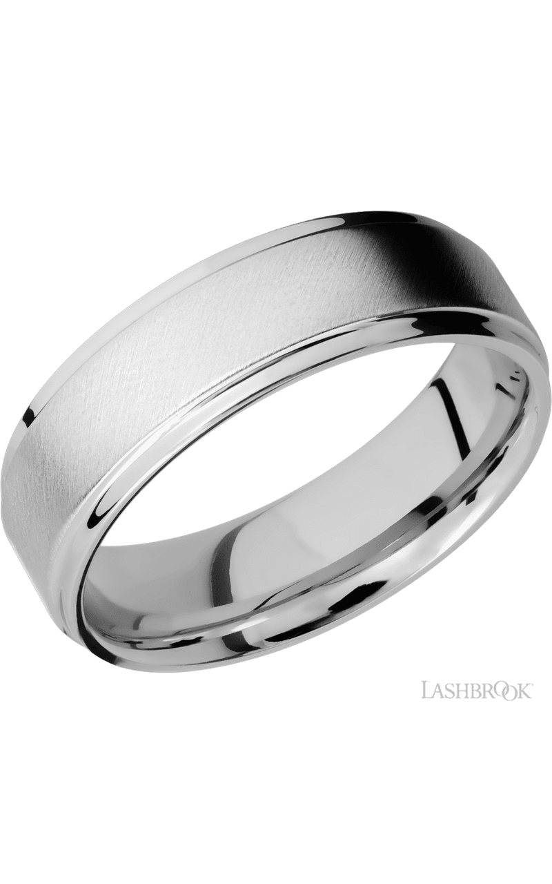 7 mm wide Flat Grooved Edges Cobalt Chrome band img1