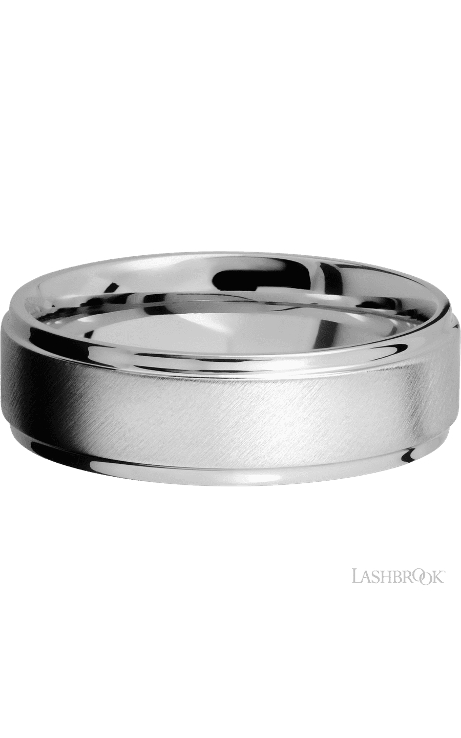 7 mm wide Flat Grooved Edges Cobalt Chrome band img3