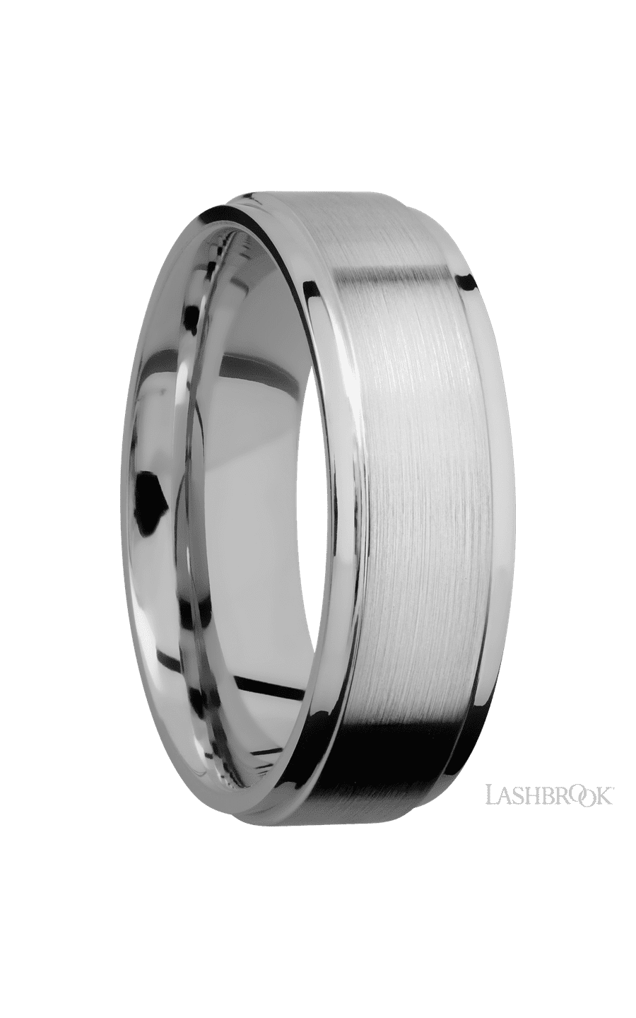 7 mm wide Flat Grooved Edges Titanium band img2